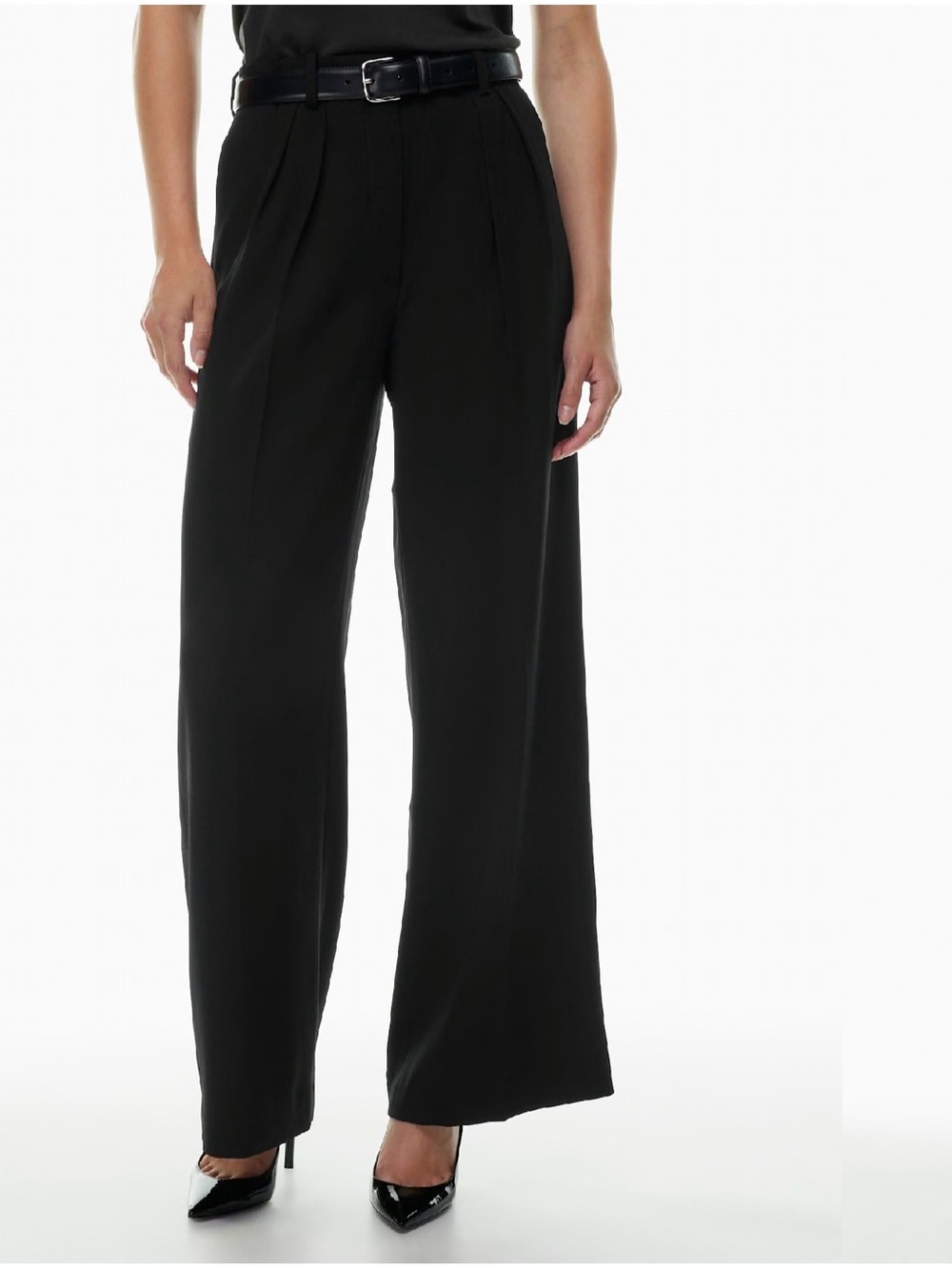 Babaton Relaxed high-waisted crepe pleated pants size 6